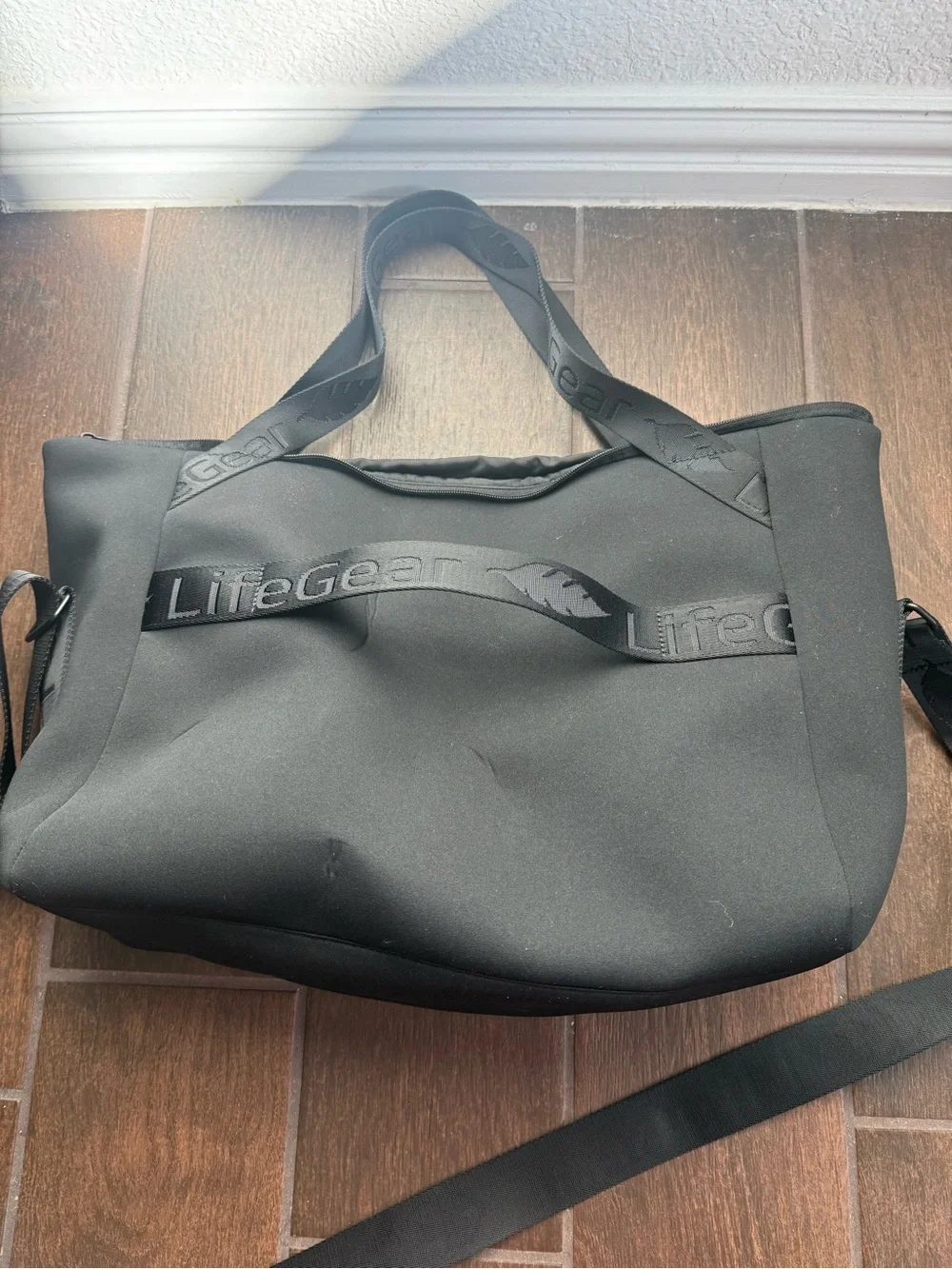 LifeGear Black Messenger Bag with Adjustable Strap